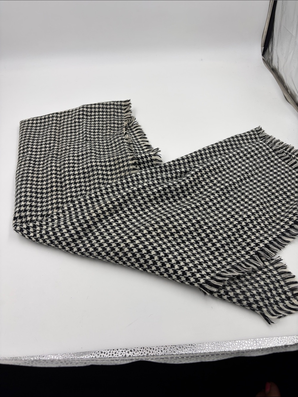 Black and White Houndstooth Scarf